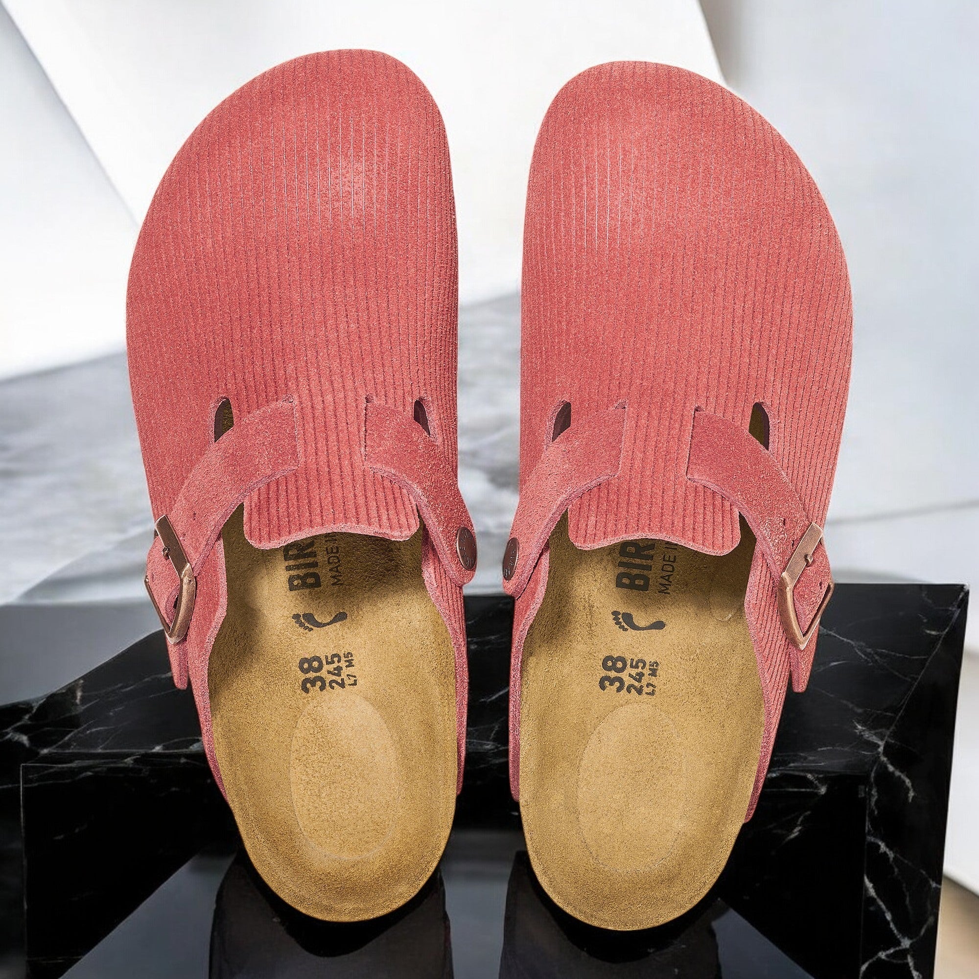 [1026167] Unisex Birkenstock BOSTON SUEDE EMBOSSED 'NARROW FIT'