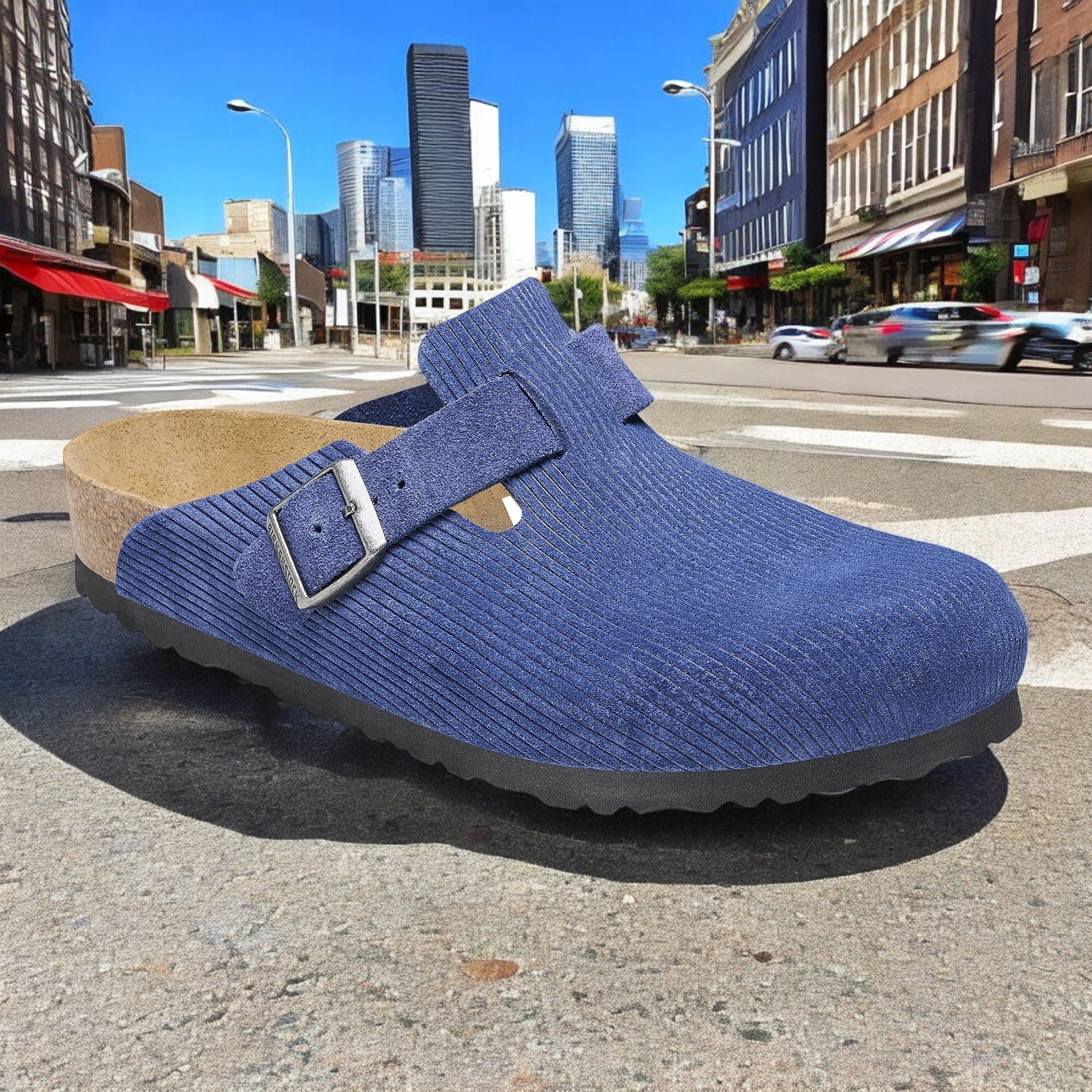 [1026203] Unisex Birkenstock BOSTON SUEDE EMBOSSED' REGULAR FIT'