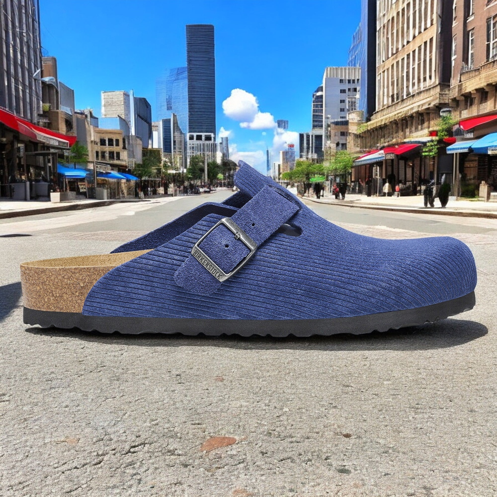 [1026203] Unisex Birkenstock BOSTON SUEDE EMBOSSED' REGULAR FIT'