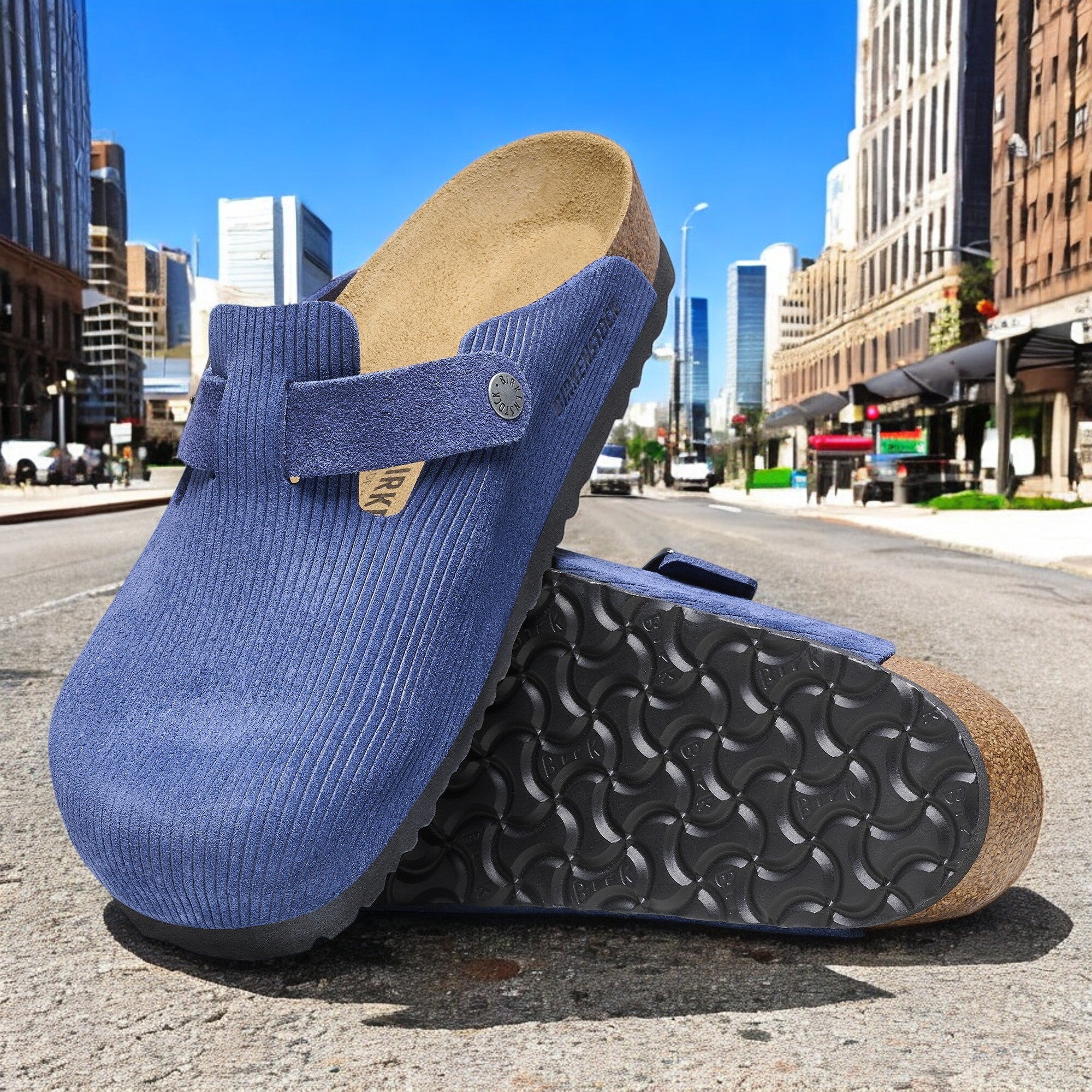 [1026203] Unisex Birkenstock BOSTON SUEDE EMBOSSED' REGULAR FIT'