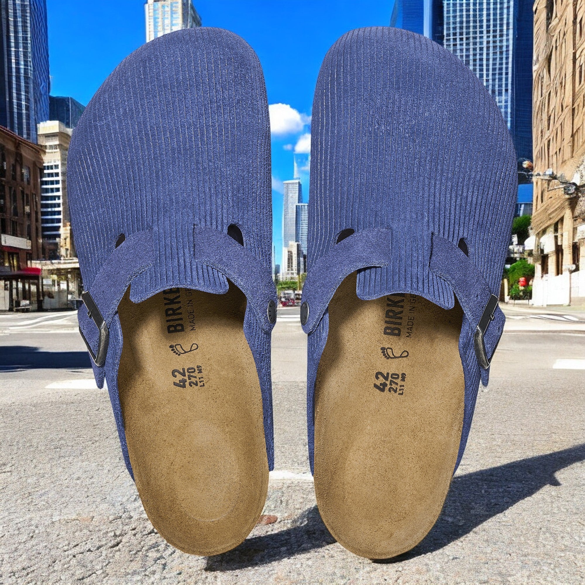 [1026203] Unisex Birkenstock BOSTON SUEDE EMBOSSED' REGULAR FIT'