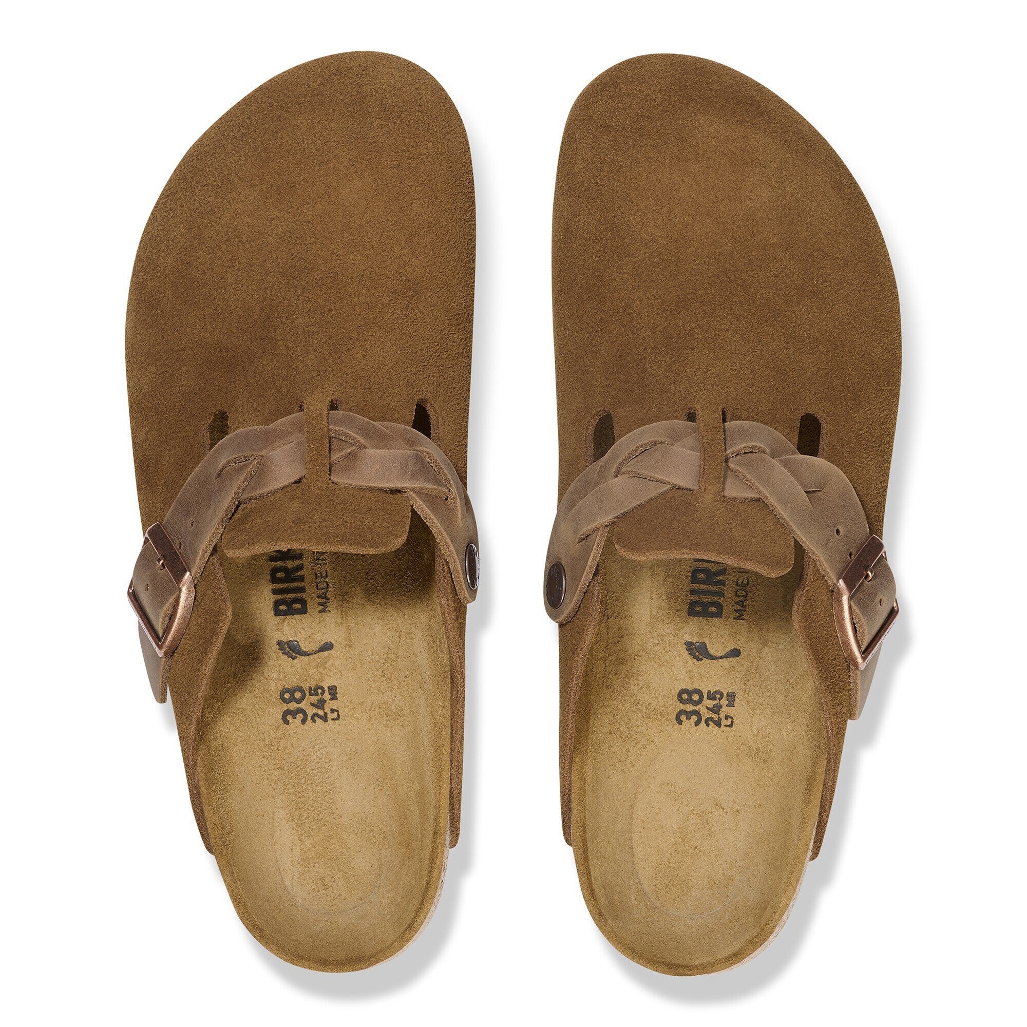 [1026713] Unisex Birkenstock BOSTON BRAIDED SUEDE LEATHER' NARROW FIT'