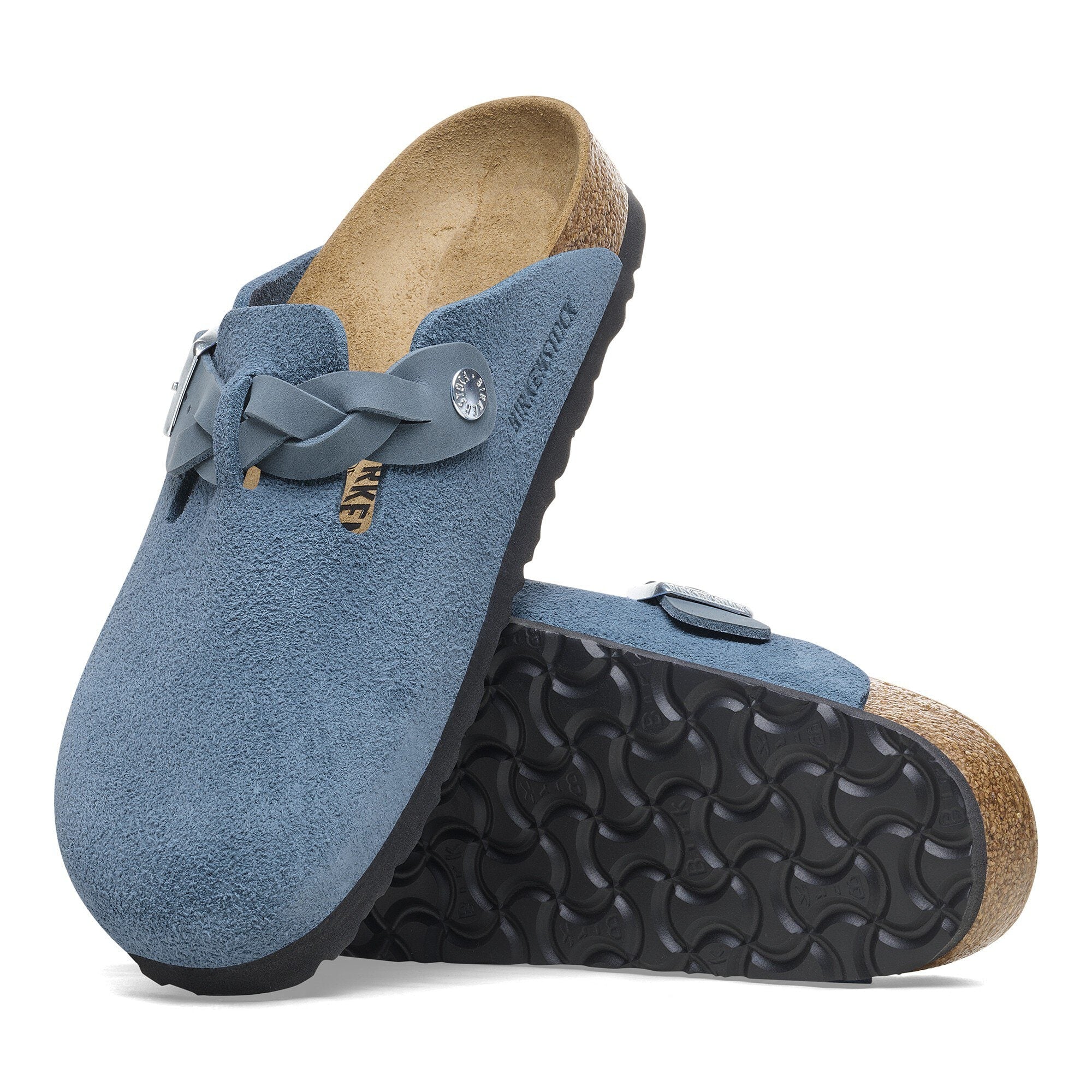 [1026659] Unisex Birkenstock BOSTON BRAIDED SUEDE LEATHER 'NARROW FIT'