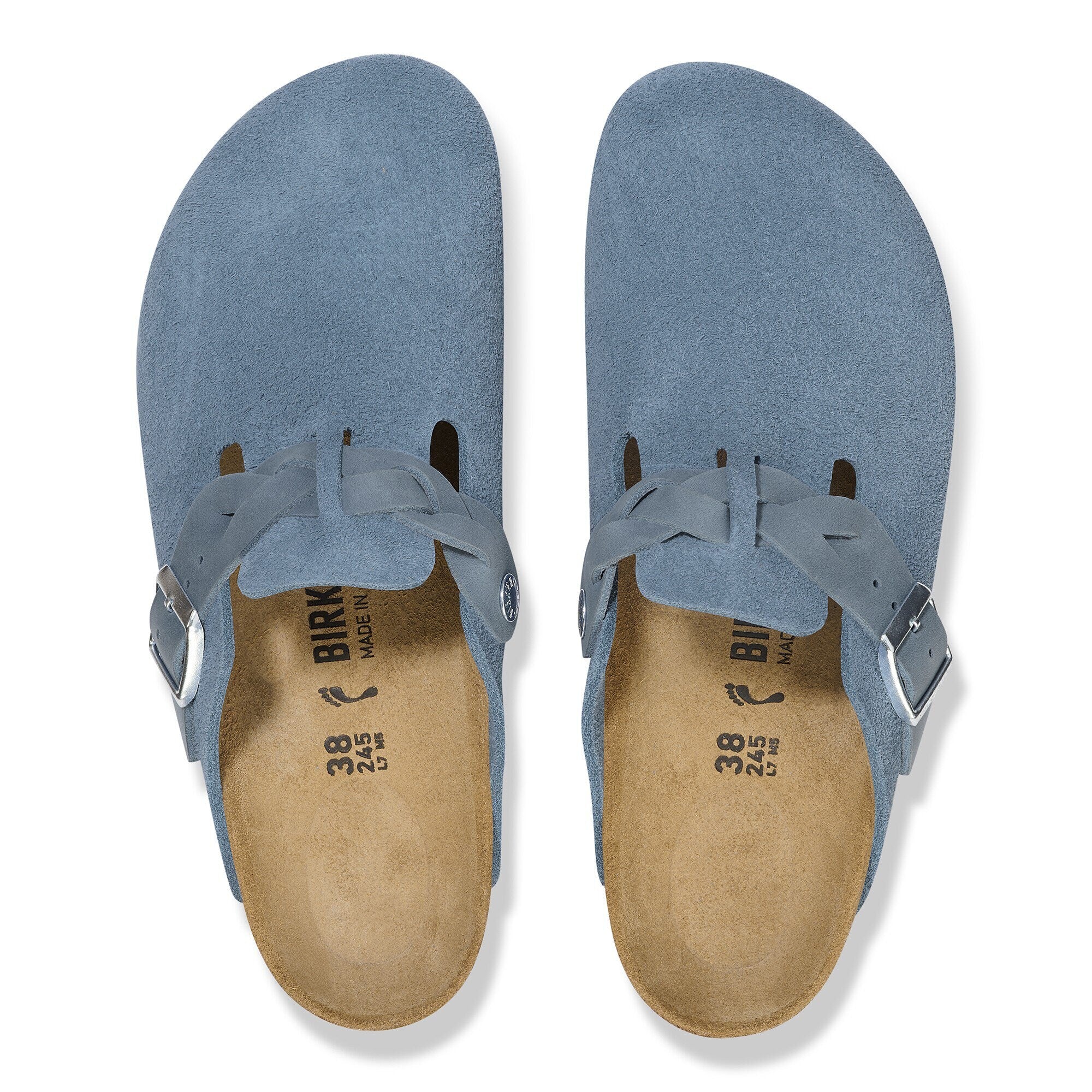 [1026659] Unisex Birkenstock BOSTON BRAIDED SUEDE LEATHER 'NARROW FIT'