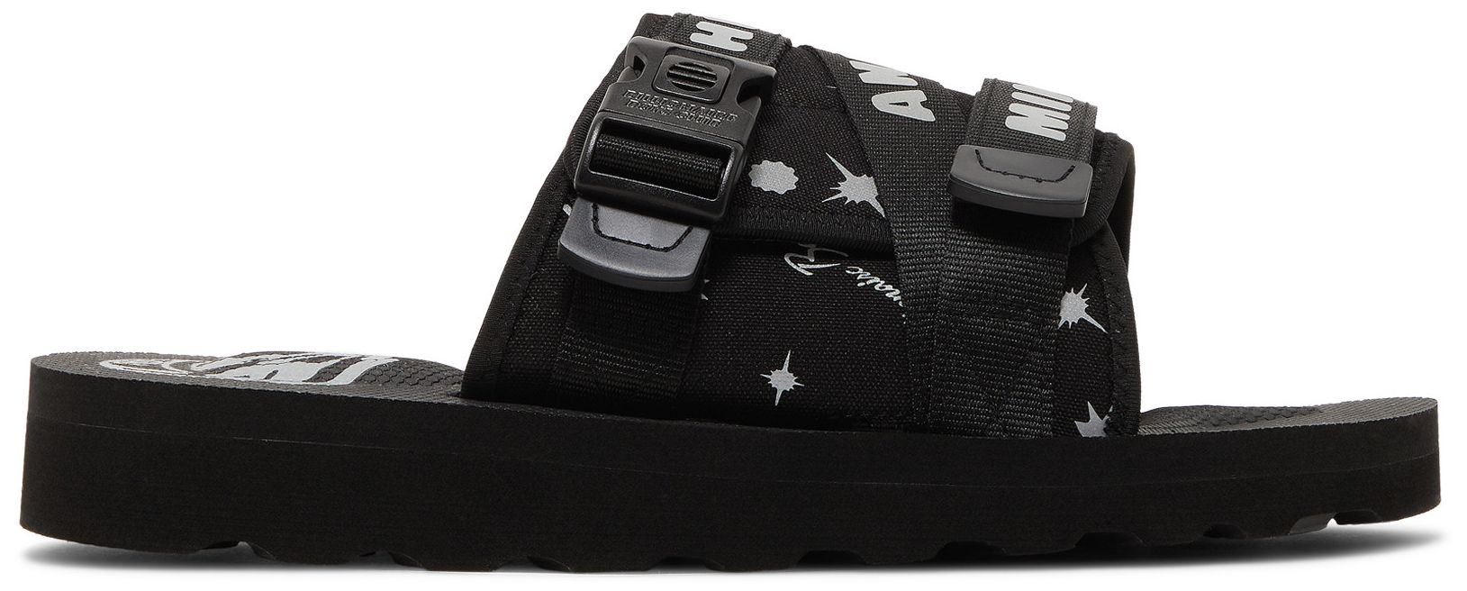 [821-3810/BLACK] MENS BILLIONAIRE BOYS CLUB SPACEWALKER II SLIDE 'HEART AND MIND - BLACK'