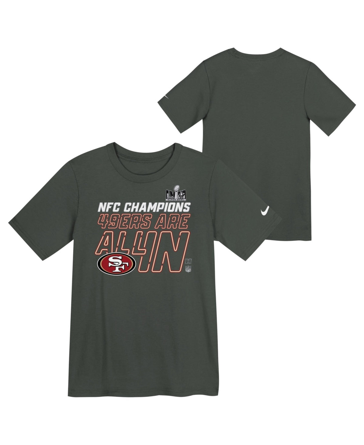 [9Z1B7NFJ8ER949] YOUTH NIKE 49ERS 2023 NFC CHAMPIONS LOCKER ROOM TROPHY COLLECTION T-SHIRT