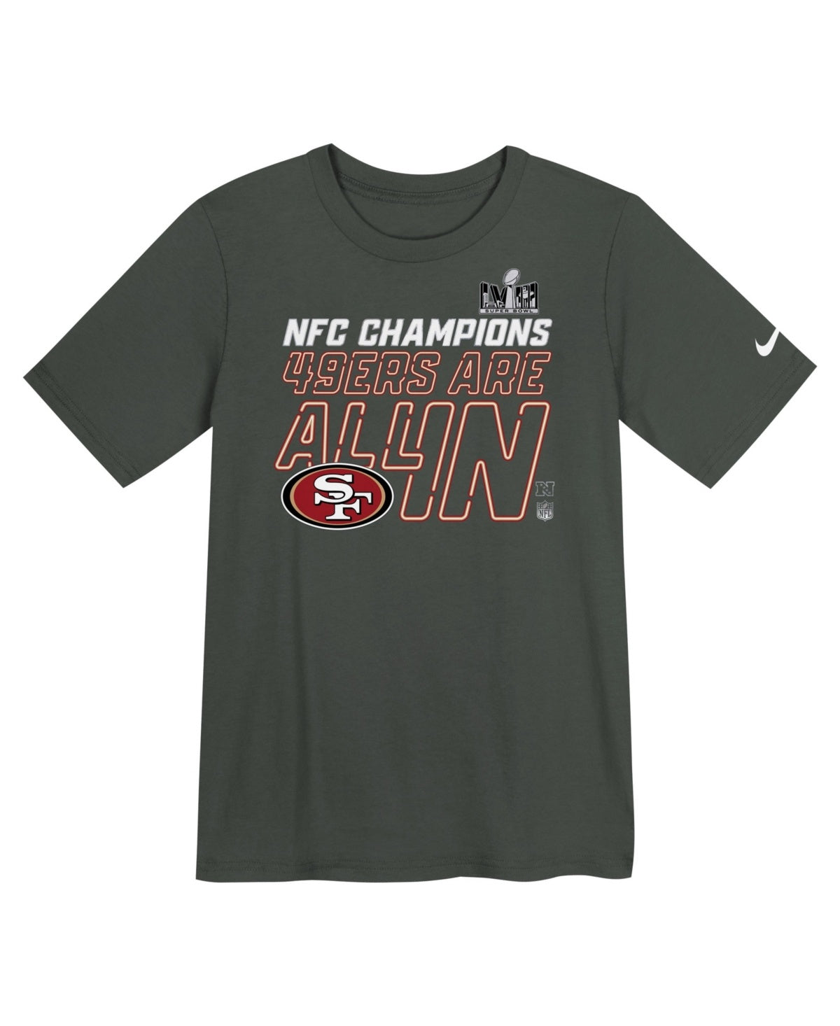 [9Z1B7NFJ8ER949] YOUTH NIKE 49ERS 2023 NFC CHAMPIONS LOCKER ROOM TROPHY COLLECTION T-SHIRT