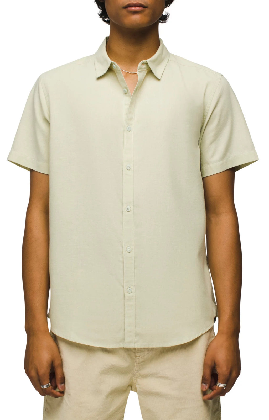 MENS PRANA LINDORES SHORT SLEEVE BUTTON DOWN STANDARD FIT SHIRT