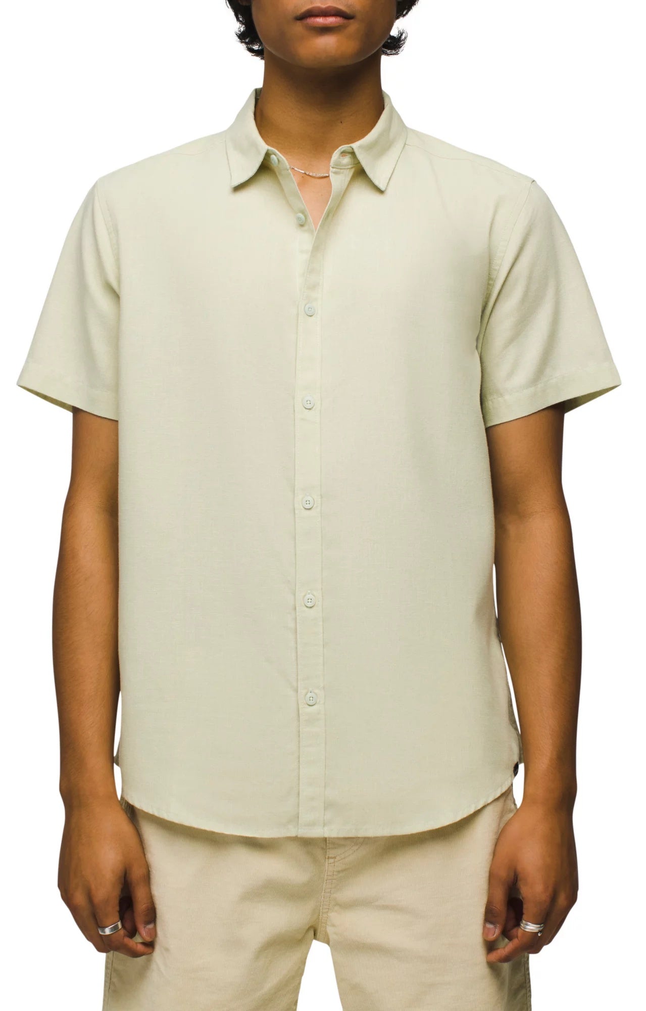 MENS PRANA LINDORES SHORT SLEEVE BUTTON DOWN STANDARD FIT SHIRT