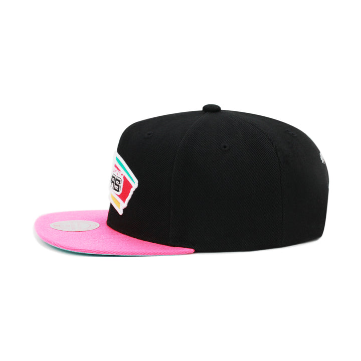 MENS MITCHELL & NESS NBA CORE BASIC SNAPBACK HWC SPURS - BLACK-PINK