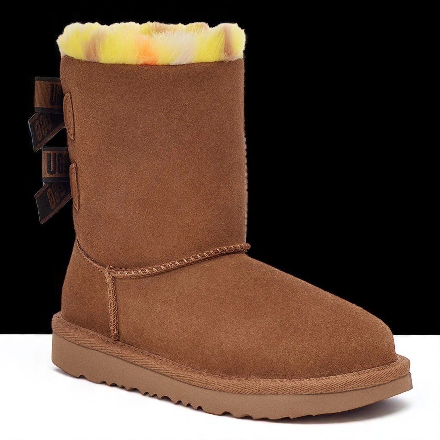 [1134930K-CHE] Kids UGG BAILEY BOW PLAID PUNK