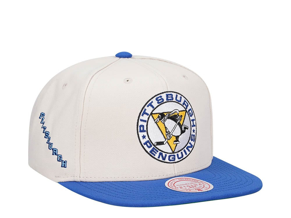 MENS MITCHELL & NESS NHL VINTAGE OFF-WHITE SNAPBACK PENGUINS - OFF WHITE