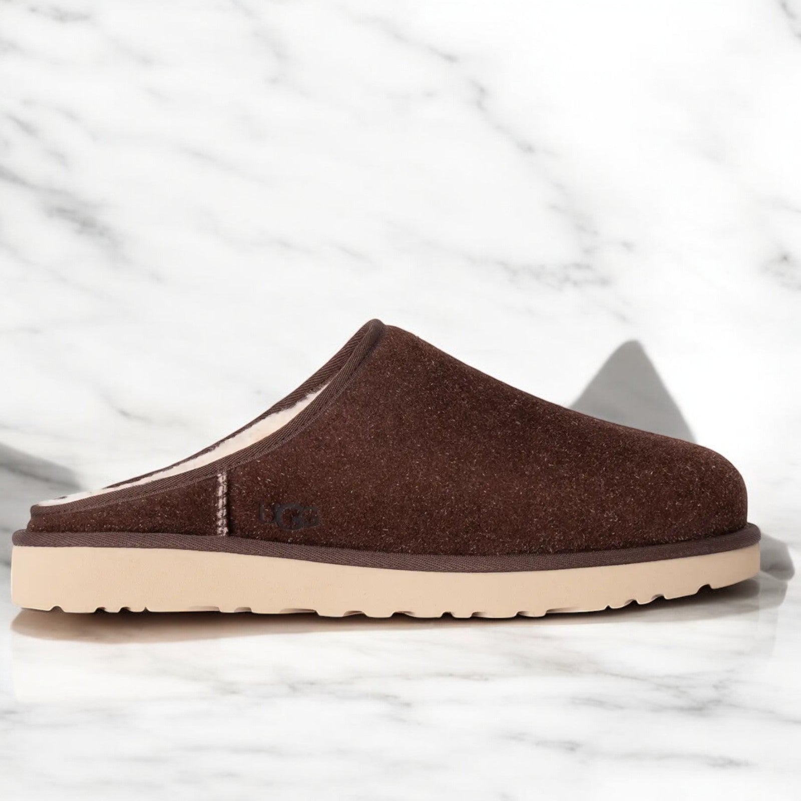 [1153104-BCDR] MENS UGG CLASSIC SLIP-ON SHAGGY SUEDE SLIPPER 'BURNT CEDAR'