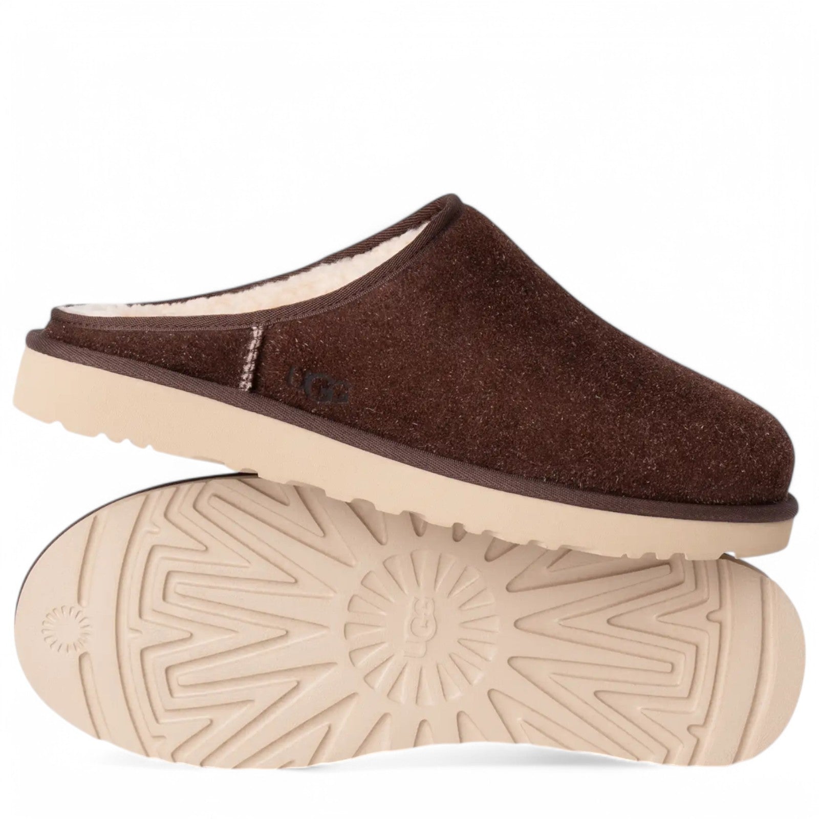 [1153104-BCDR] MENS UGG CLASSIC SLIP-ON SHAGGY SUEDE SLIPPER 'BURNT CEDAR'