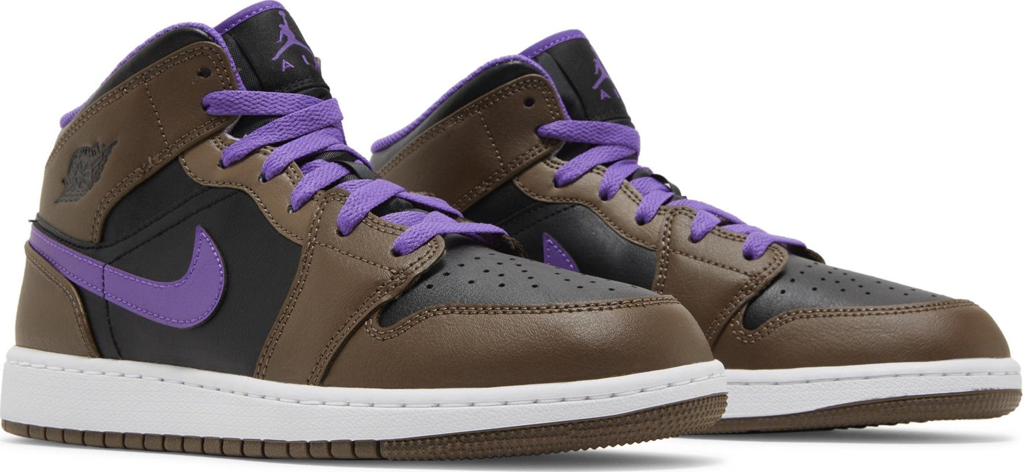 [DQ8423-215] Grade School Air Jordan RETRO 1 MID 'PURPLE MOCHA (GS)'