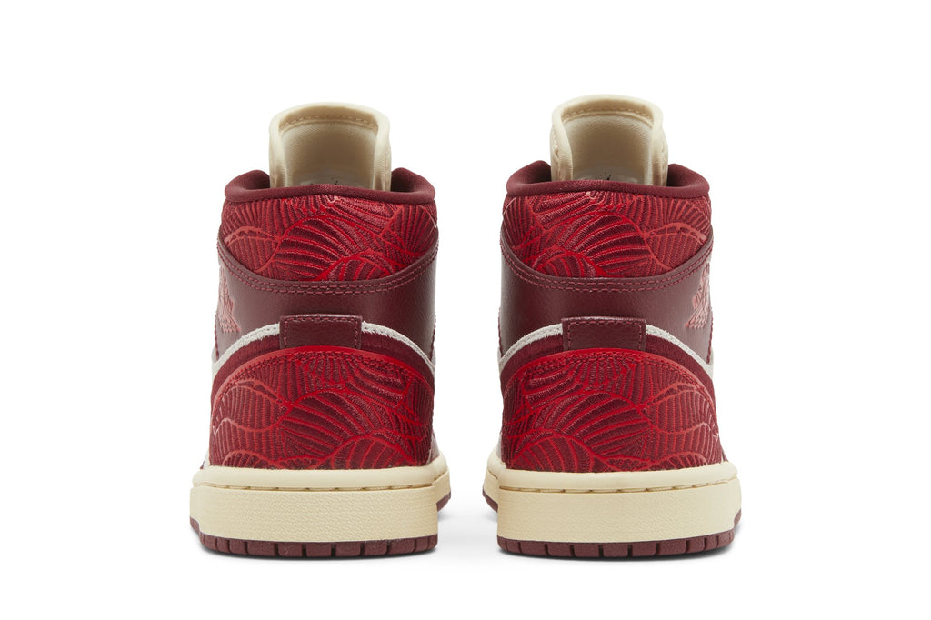 [DZ2820-601] Womens Air Jordan RETRO 1 MID SE 'TIKI LEAF TEAM RED'