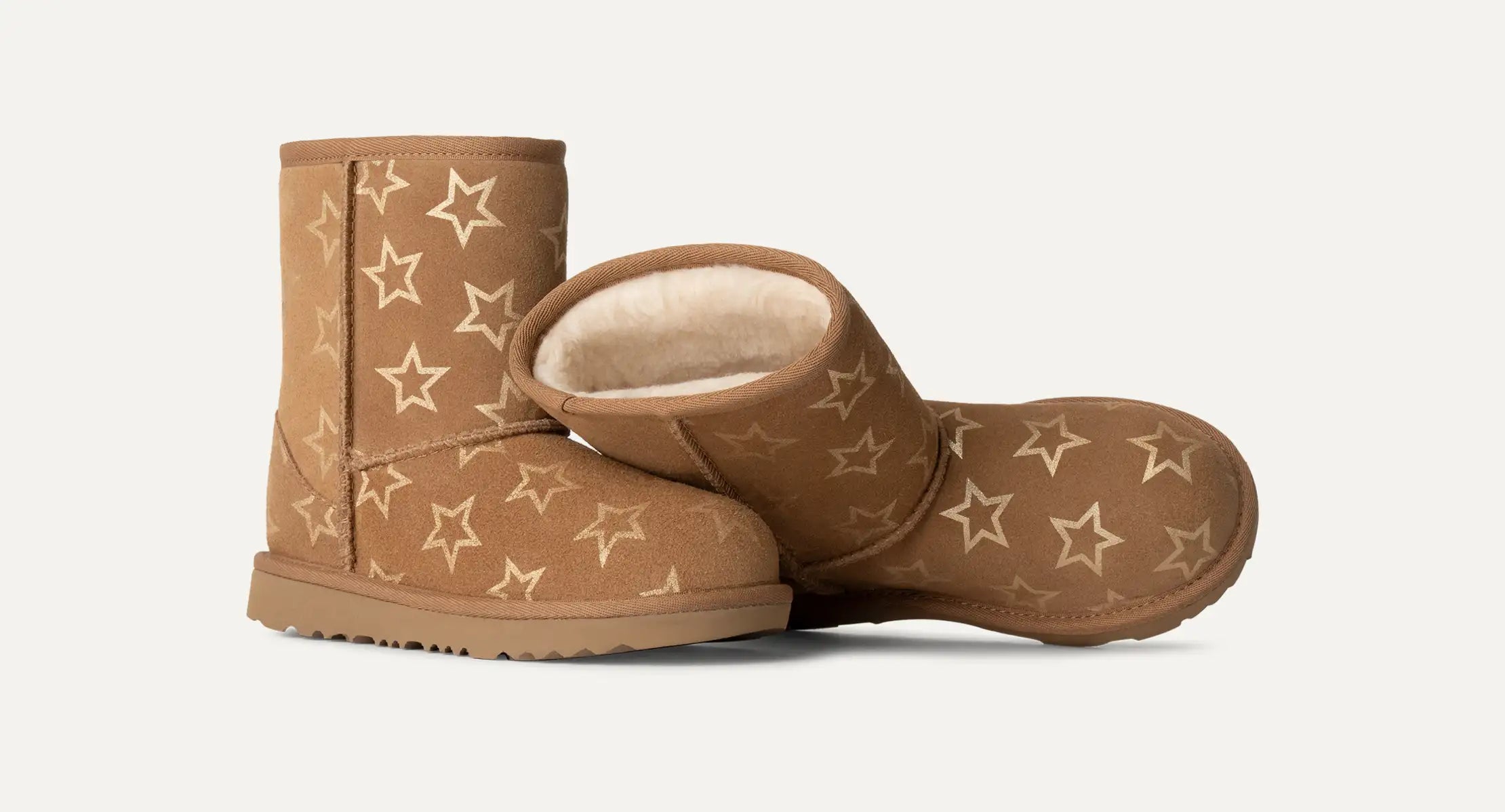 [1157712K-CLDR] YOUTH UGG CLASSIC II IRIDESCENT STARS BOOT 'CHESTNUT GOLD IRIDESCENT' (KIDS)