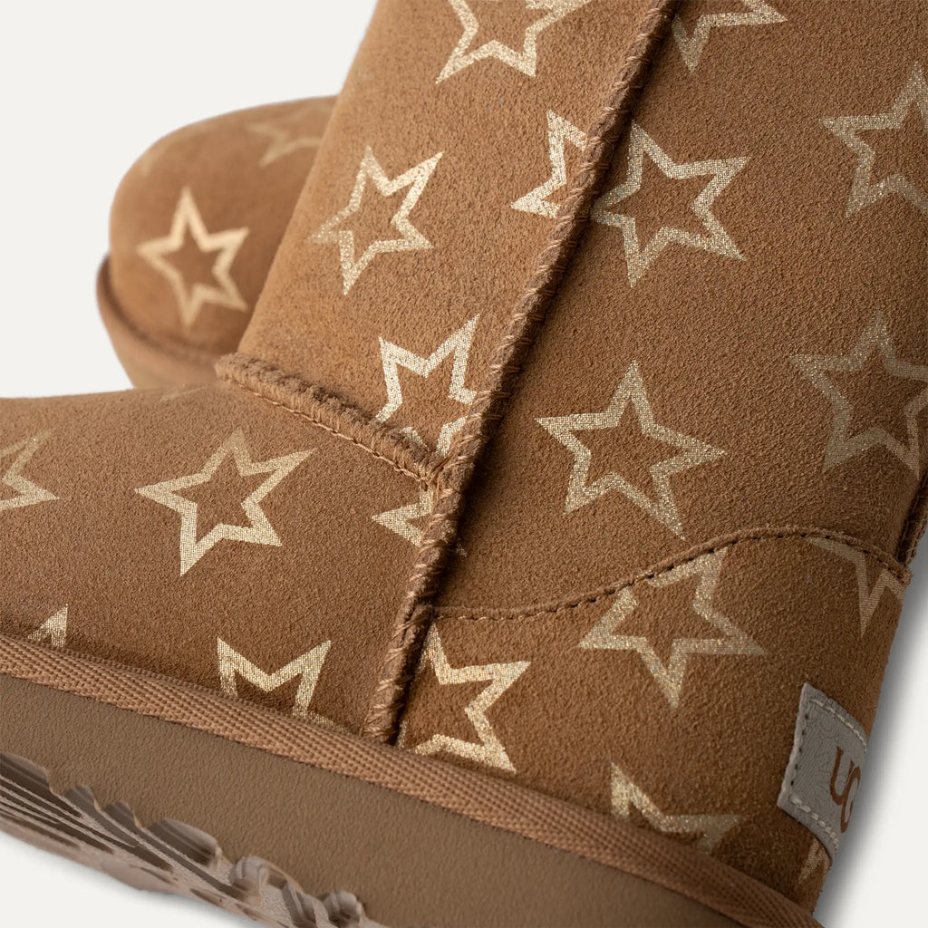 [1157712K-CLDR] YOUTH UGG CLASSIC II IRIDESCENT STARS BOOT 'CHESTNUT GOLD IRIDESCENT' (KIDS)