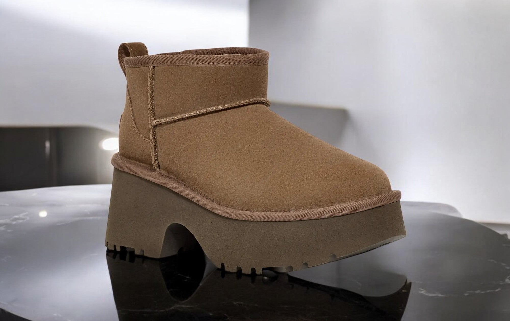 [1158311-HCK] WOMENS UGG CLASSIC ULTRA MINI NEW HEIGHTS BOOT 'HICKORY'