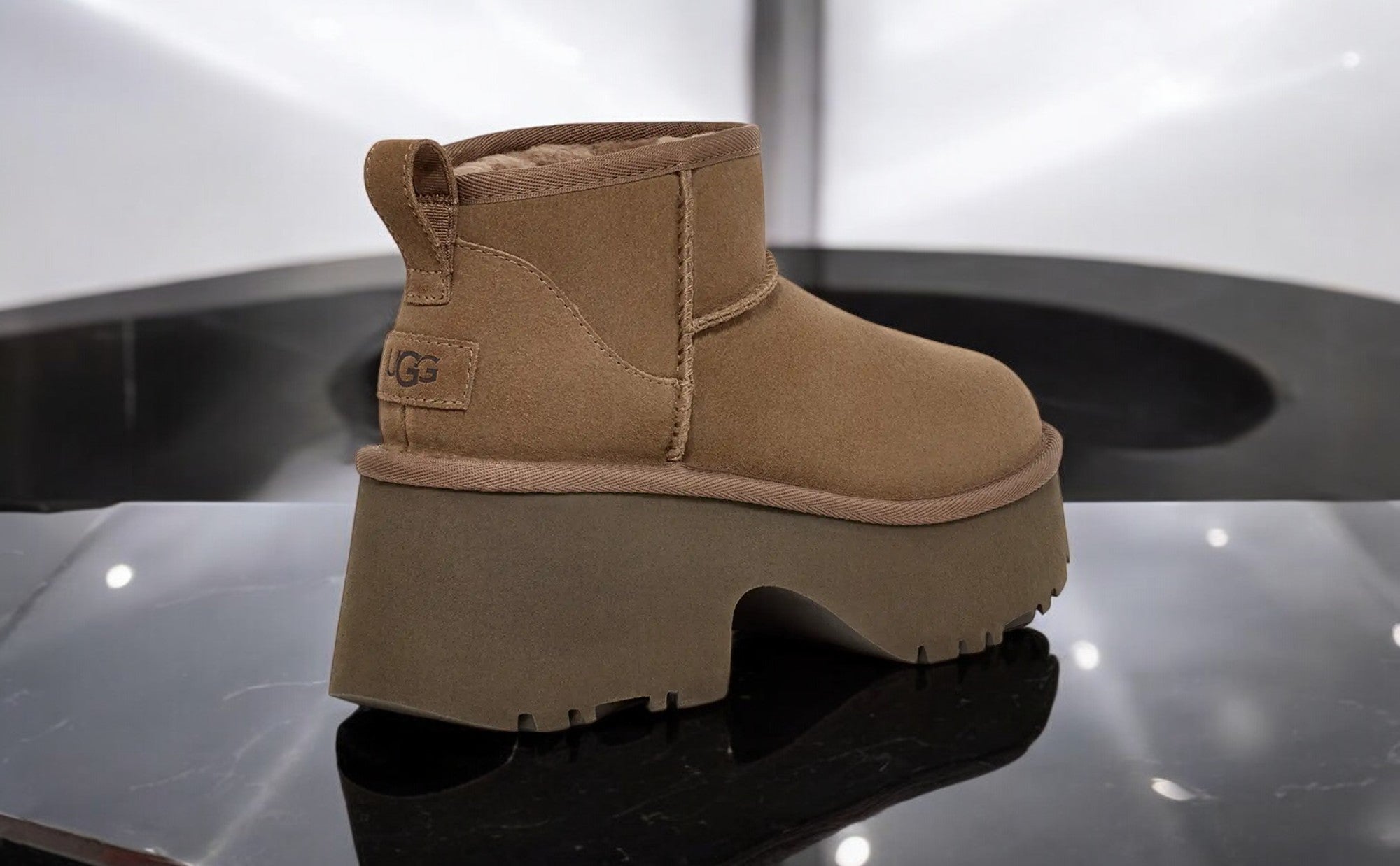 [1158311-HCK] WOMENS UGG CLASSIC ULTRA MINI NEW HEIGHTS BOOT 'HICKORY'