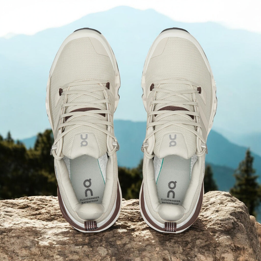 [73.98055] Womens On RUNNING CLOUNDWANDER WATERPROOF 'SAND IVORY'