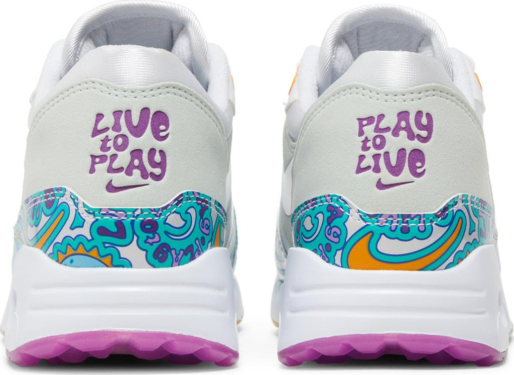 [DV1407-100] MENS NIKE AIR MAX 1 '86 OG GOLF NRG 'PLAY TO LIVE' - WHITE/LIGHT SILVER/FUCHSIA DREAM/CLEAR JADE