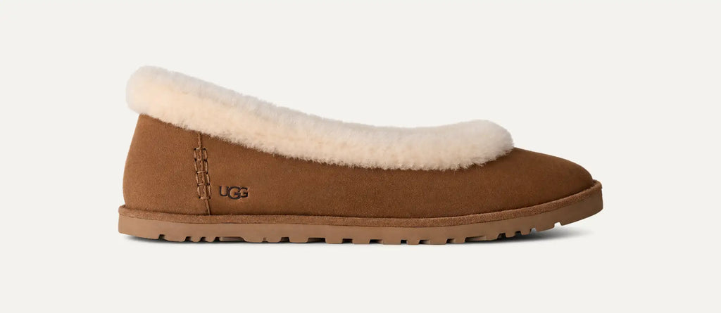 [1178111-CHE] WOMENS UGG ZORA BALLET FLAT 'CHESTNUT'