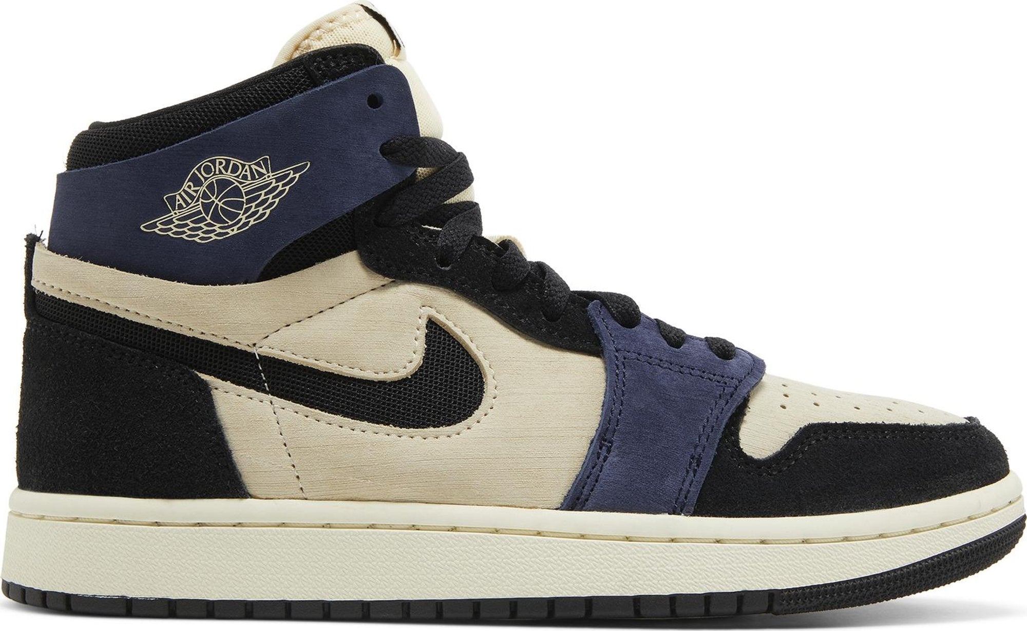 [DV1305-104] Womens Air Jordan RETRO 1 HIGH ZOOM AIR CMFT 2 'MUSLIN BLACKENED BLUE'