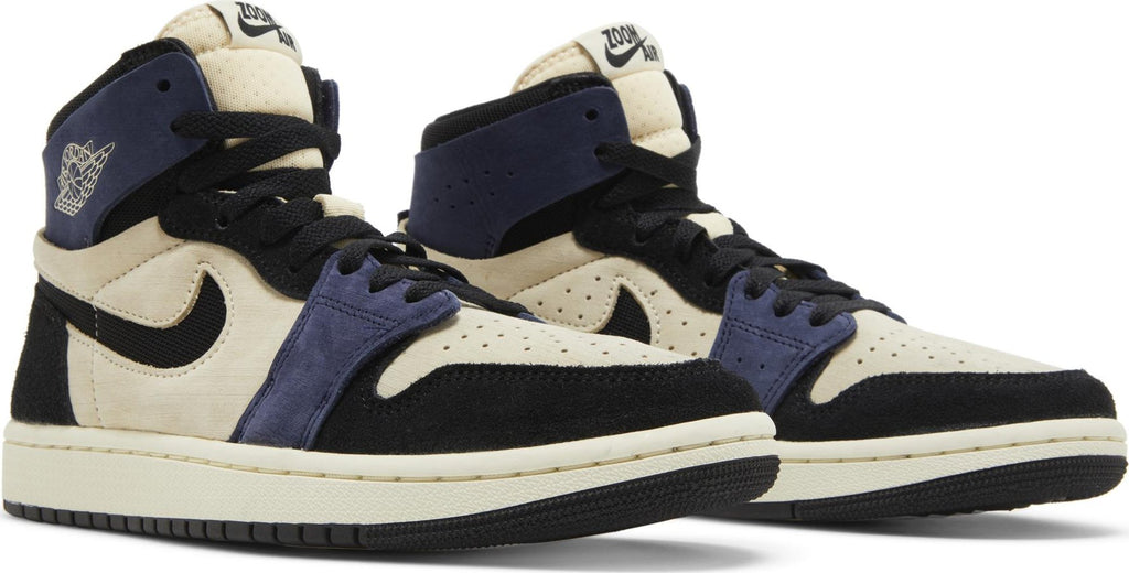 [DV1305-104] Womens Air Jordan RETRO 1 HIGH ZOOM AIR CMFT 2 'MUSLIN BLACKENED BLUE'