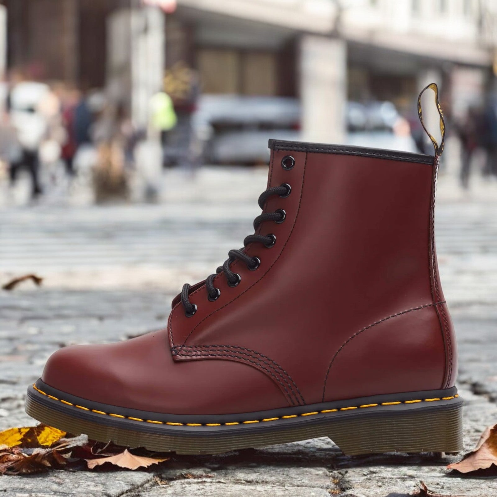 [11822600] UNISEX DR. MARTENS 1460 SMOOTH LEATHER LACE UP BOOTS 'CHERRY RED'