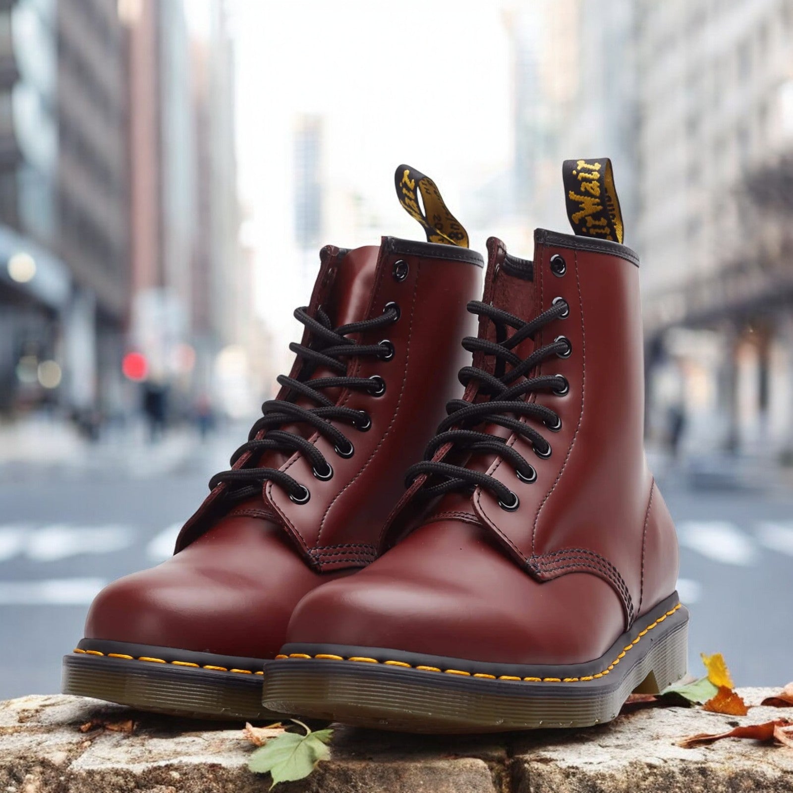 [11822600] UNISEX DR. MARTENS 1460 SMOOTH LEATHER LACE UP BOOTS 'CHERRY RED'