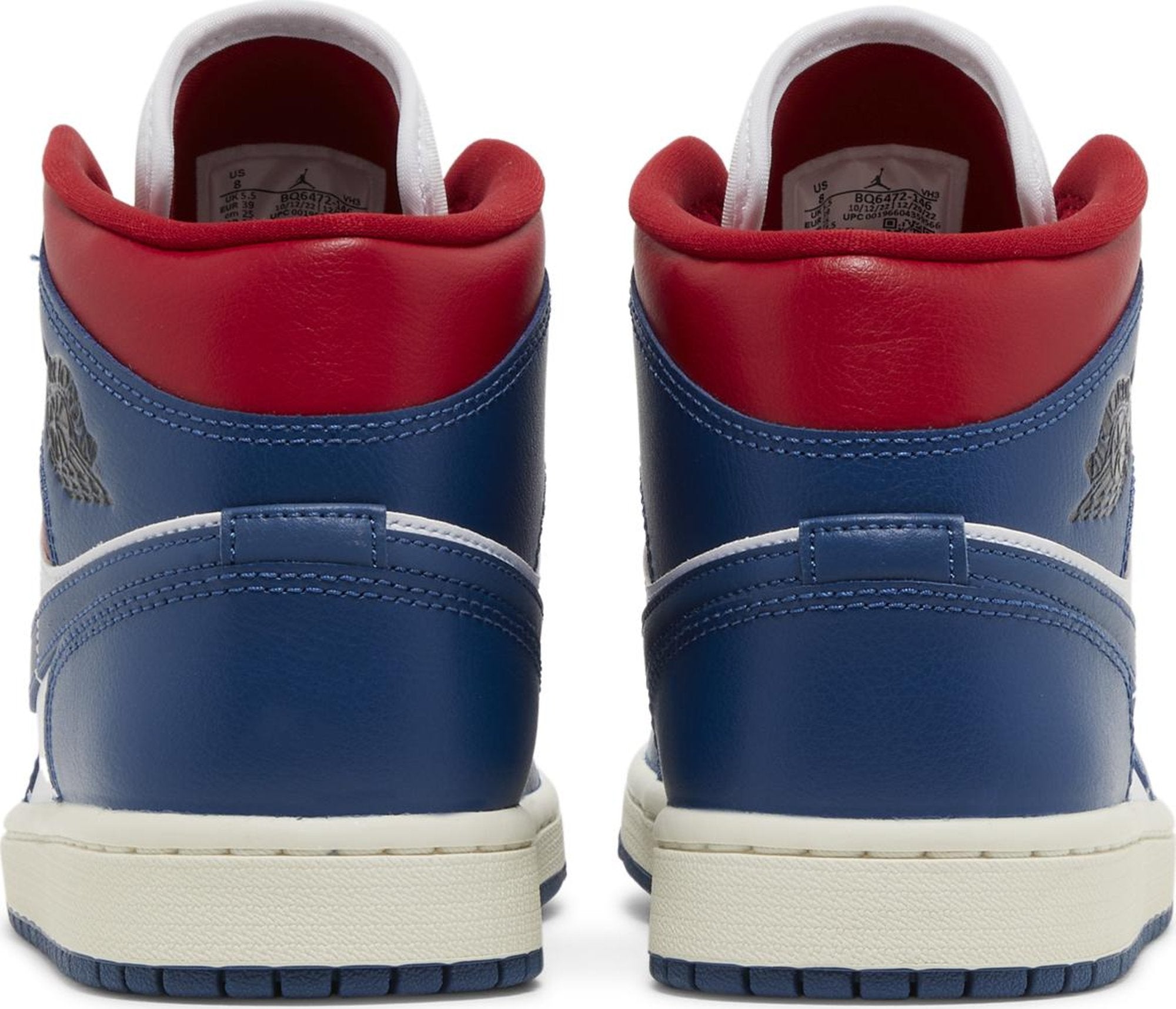 [BQ6472-146] Womens Air Jordan RETRO 1 MID 'FRENCH BLUE GYM RED'