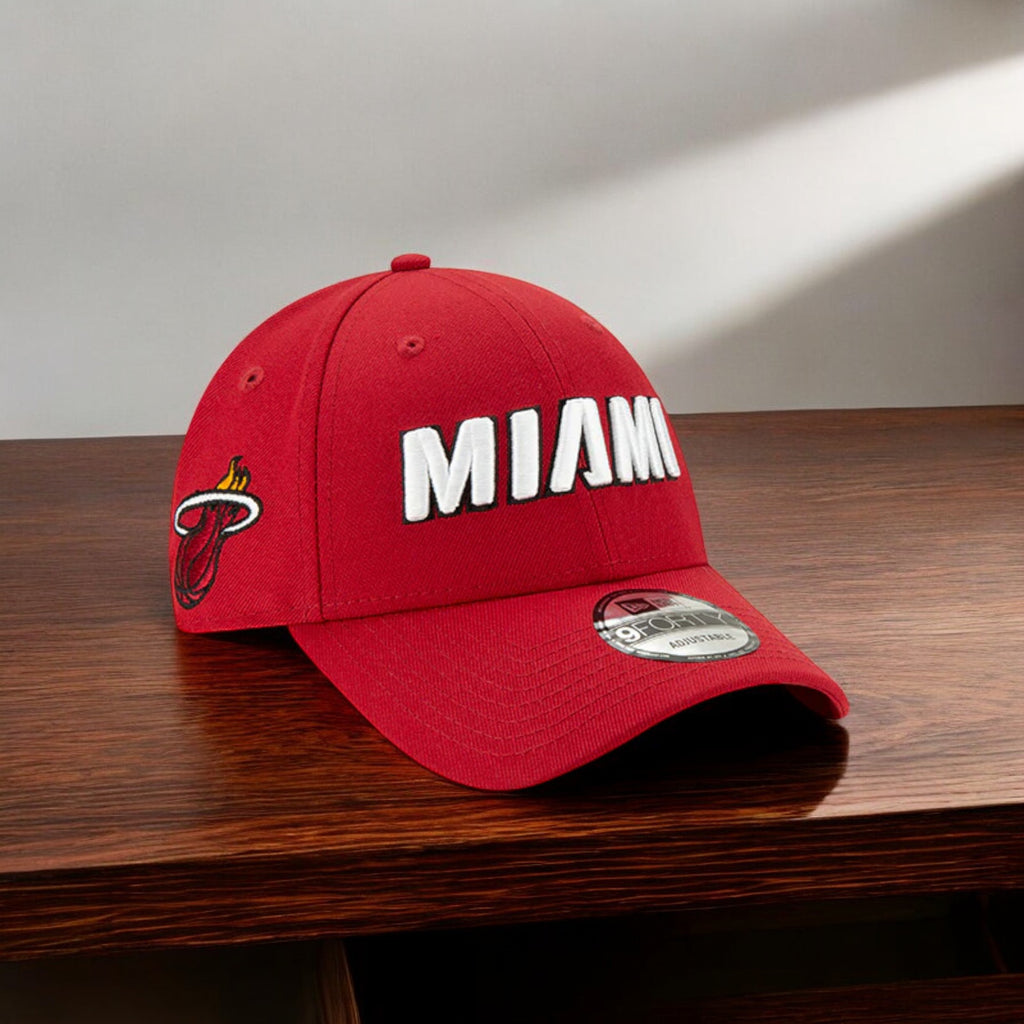 [12154493] Mens New Era NBA 9Forty Adjustable - Miami Heat