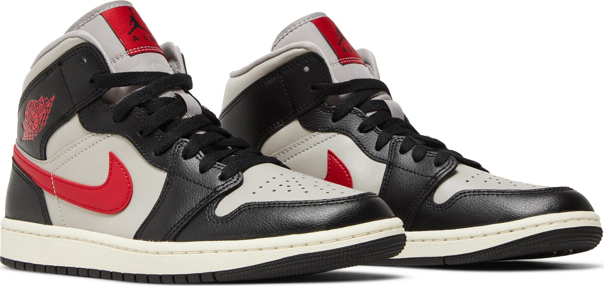 [BQ6472-060] Womens Air Jordan RETRO 1 MID 'BLACK COLLEGE GREY'