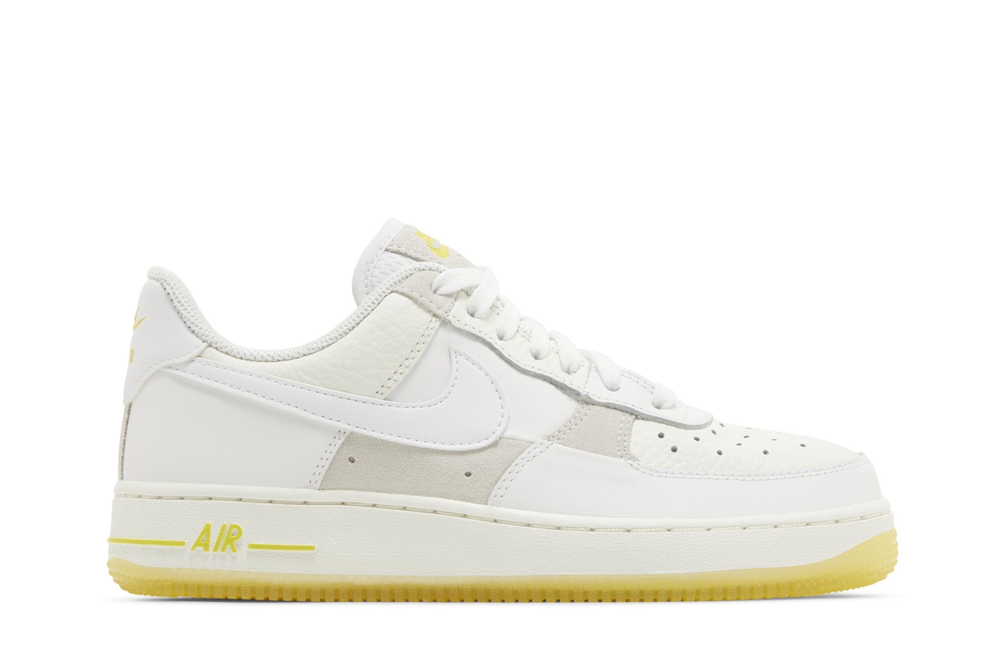 [FQ0709-100] Womens NIKE WOMEN'S AIR FORCE 1 LOW '07 'UV REACTIVE PATCHWORK WHITE MULTICOLOR YELLOW'