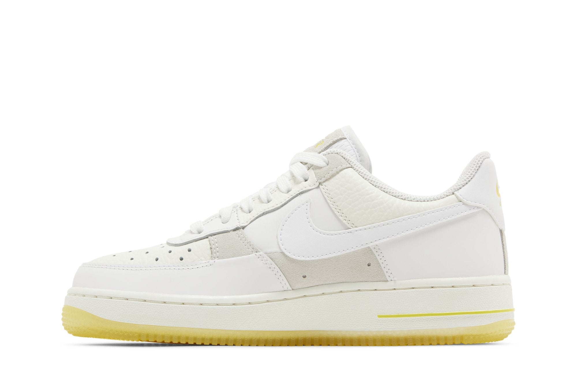 [FQ0709-100] Womens NIKE WOMEN'S AIR FORCE 1 LOW '07 'UV REACTIVE PATCHWORK WHITE MULTICOLOR YELLOW'