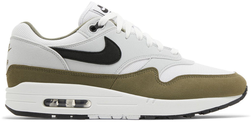 [FD9082-102] MENS NIKE AIR MAX 1 'WHITE BLACK MEDIUM OLIVE'