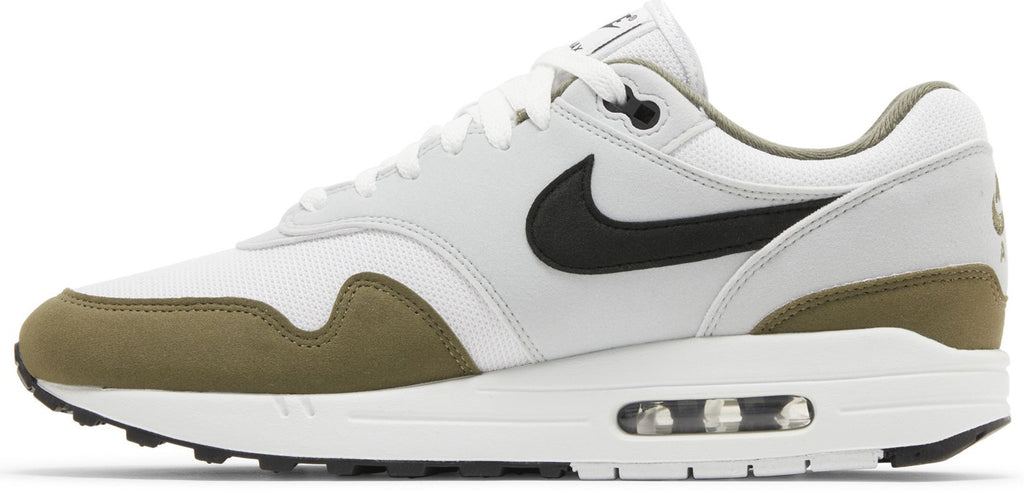 [FD9082-102] MENS NIKE AIR MAX 1 'WHITE BLACK MEDIUM OLIVE'