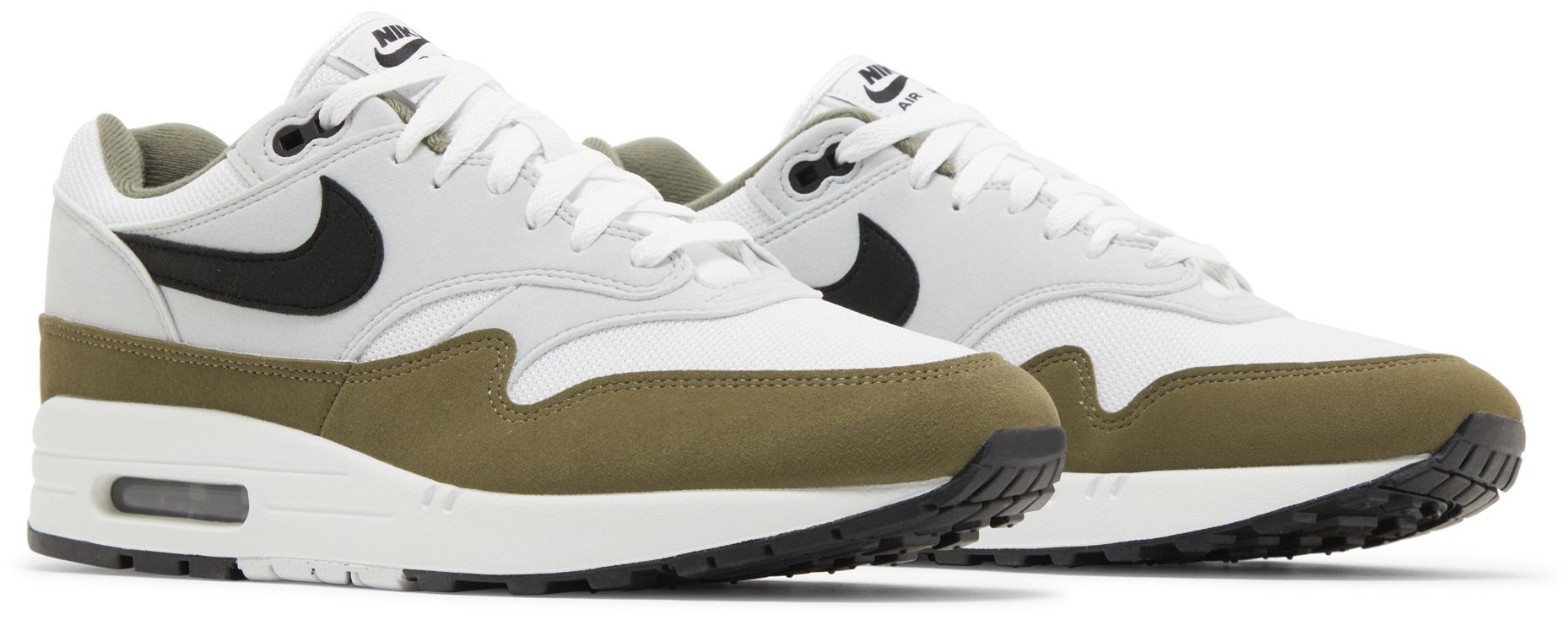 [FD9082-102] MENS NIKE AIR MAX 1 'WHITE BLACK MEDIUM OLIVE'