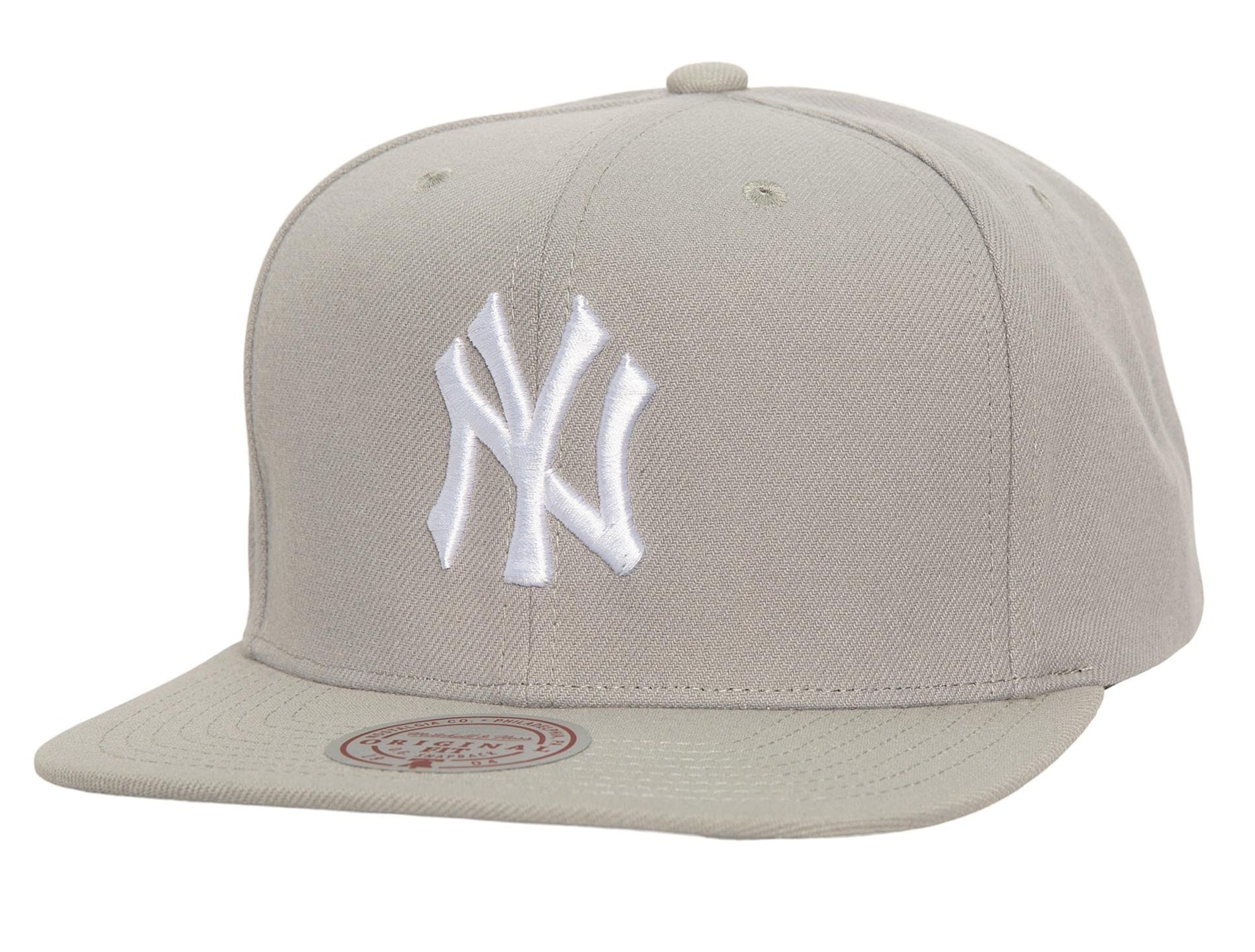 MENS MITCHELL & NESS MLB EVERGREEN GREY WHITE SNAPBACK YANKEES