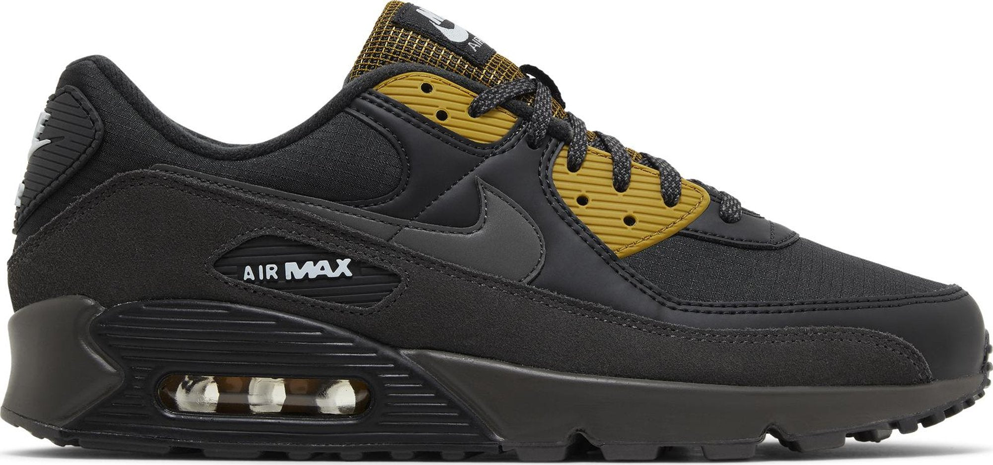 [FB9657-001] MENS NIKE AIR MAX 90 'BLACK BRONZINE' - BLACK/BRONZINE/BLUE TINT/MEDIUM ASH