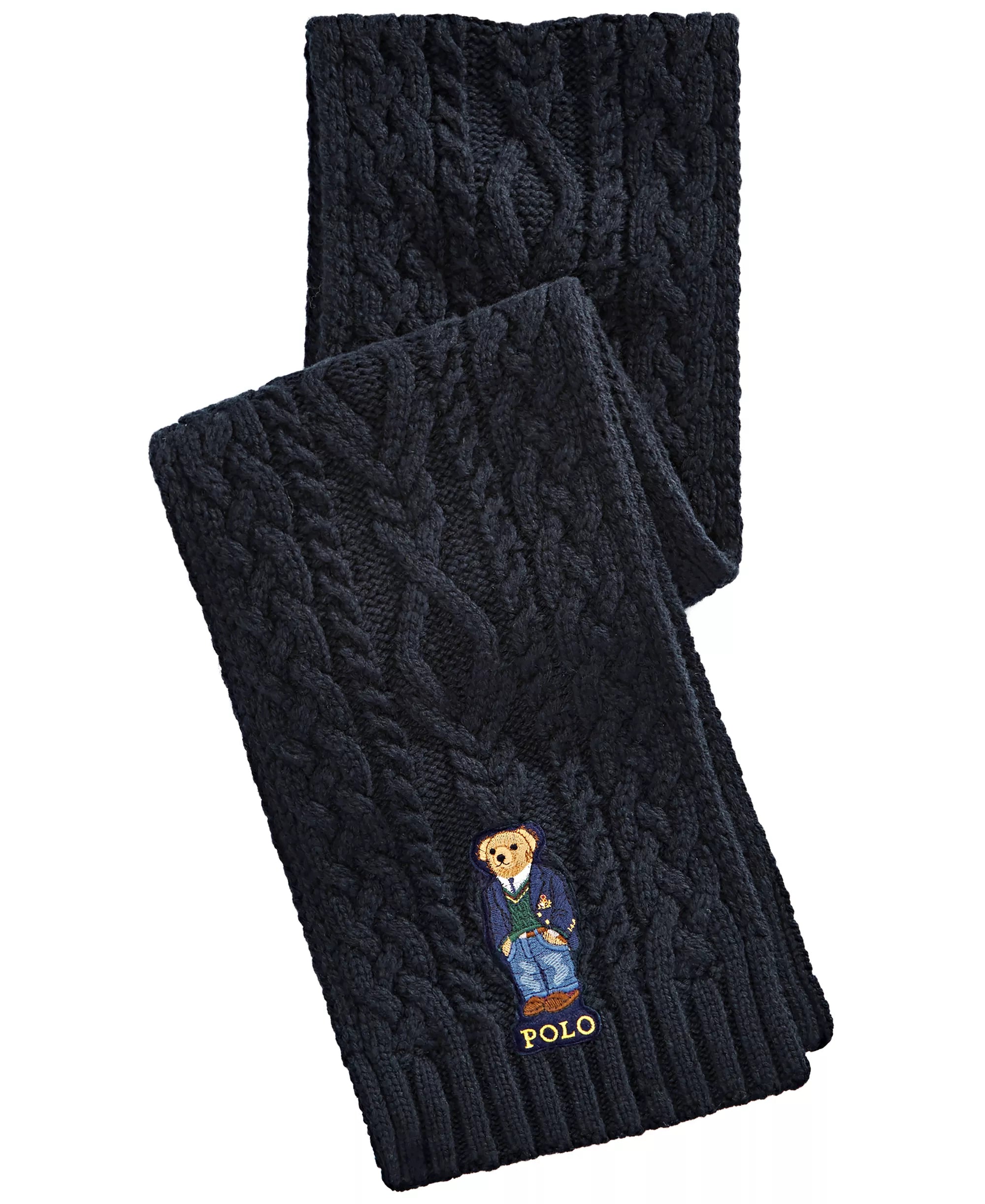 [PC0419-433] ADULT POLO RALPH LAUREN ARAN ST. ANDREW BEAR SCARF