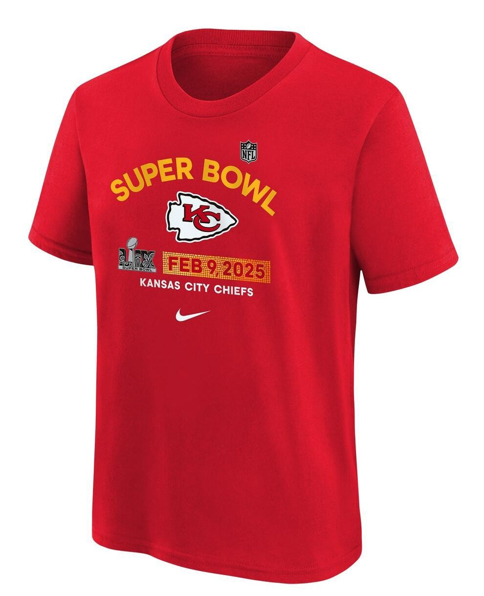 [9Z1B7NFPQER9CH] YOUTH NIKE CHIEFS SUPER BOWL LIX AUTHENTIC T-SHIRT