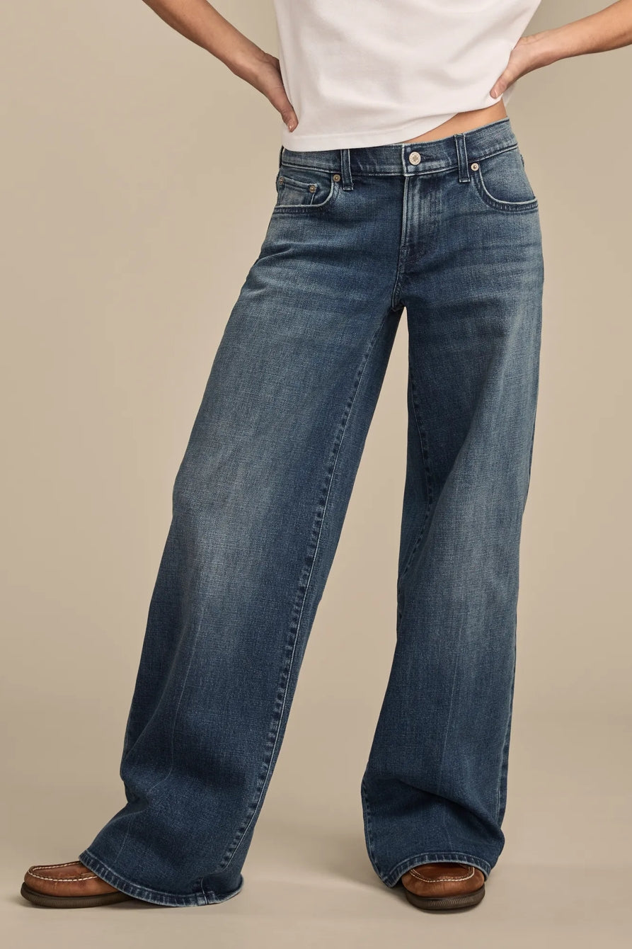 [144121-430] WOMENS LUCKY BRAND MID RISE SWEET WIDE LEG - SET IT FREE WASH