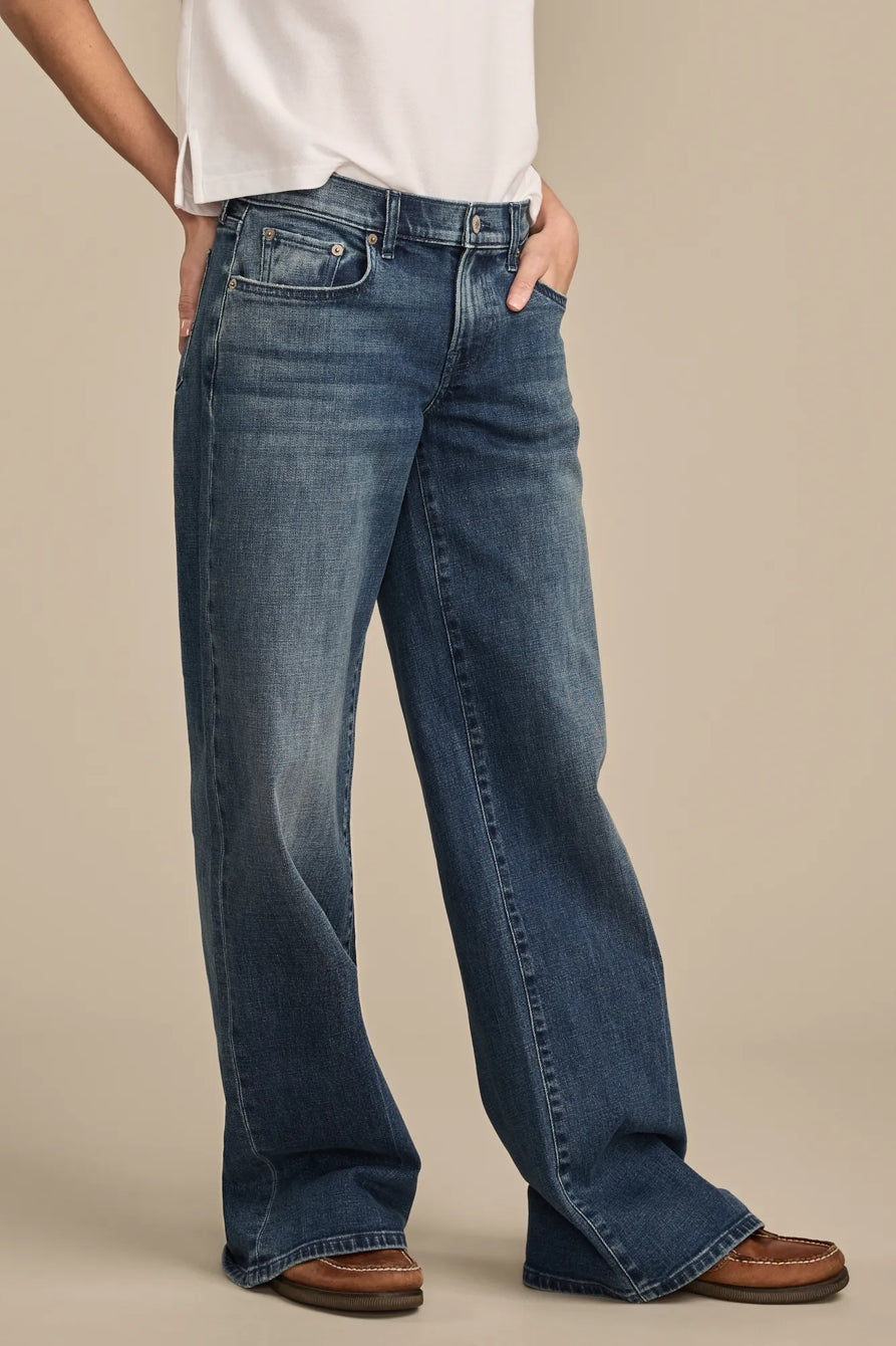 [144121-430] WOMENS LUCKY BRAND MID RISE SWEET WIDE LEG - SET IT FREE WASH