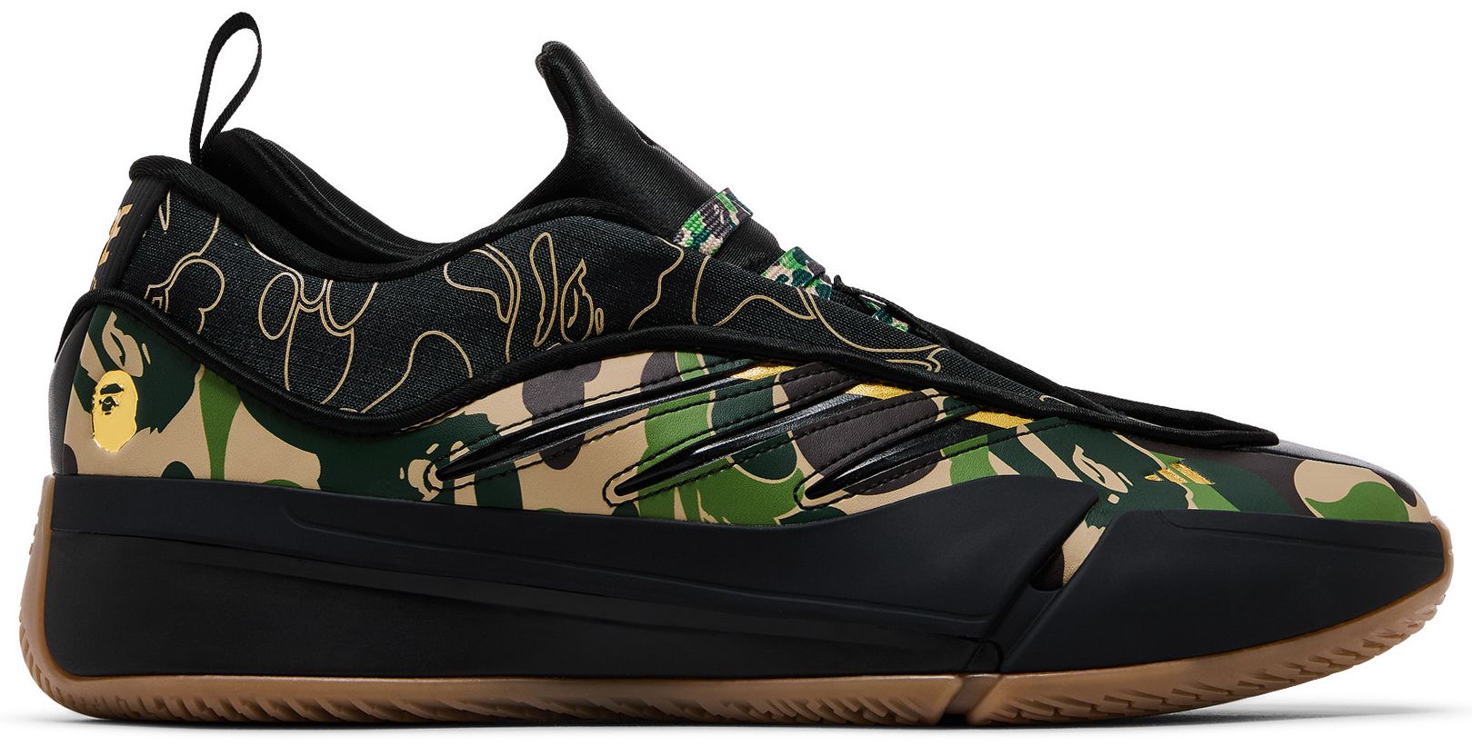 [JH6358] MENS ADIDAS DAME 9 'BAPE BLACK GREEN'