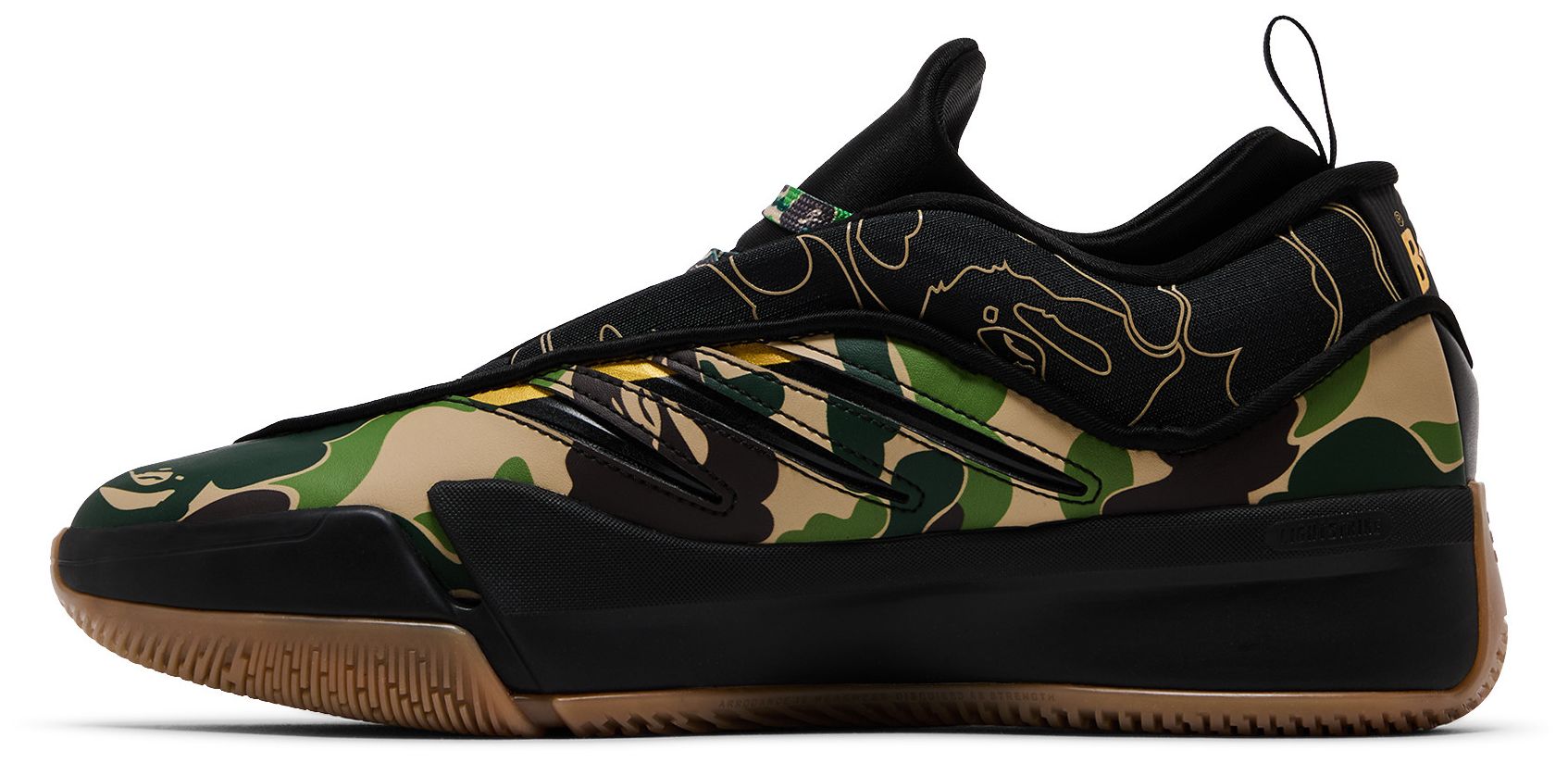 [JH6358] MENS ADIDAS DAME 9 'BAPE BLACK GREEN'