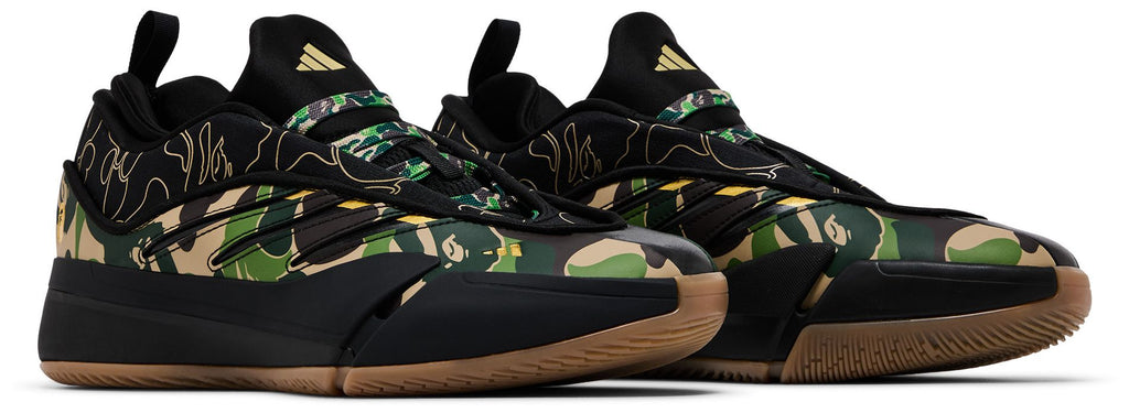 [JH6358] MENS ADIDAS DAME 9 'BAPE BLACK GREEN'