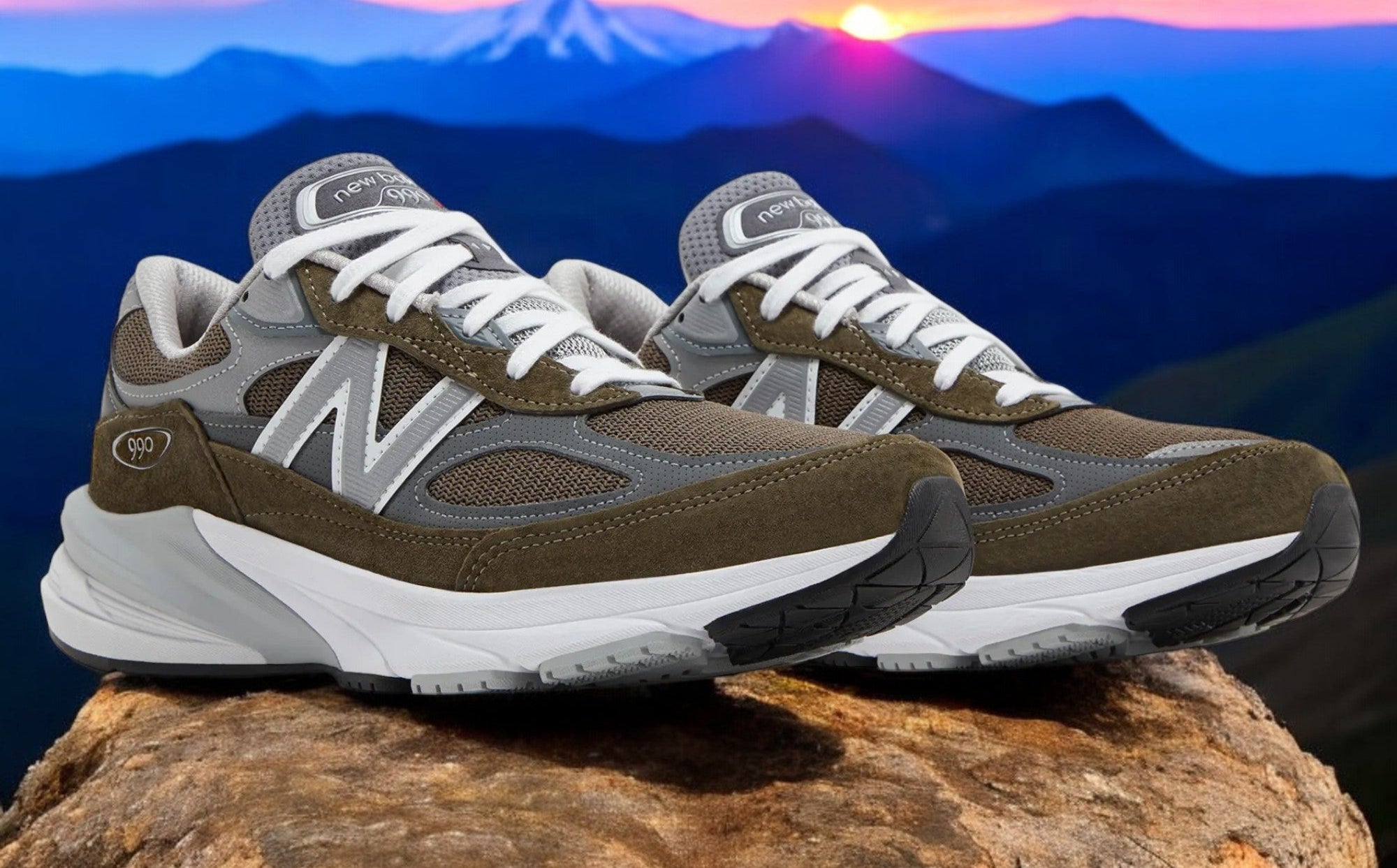 [U990OG6] Mens New Balance 990V6 MADE IN USA 'DARK OLIVE'