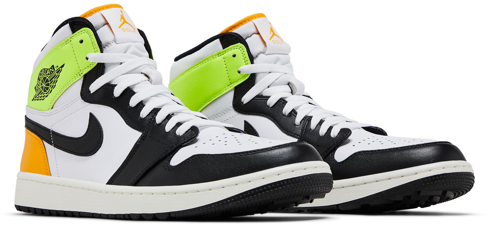 [DQ0660-105] MENS AIR JORDAN RETRO 1 HIGH GOLF 'WHITE UNIVERSITY GOLD VOLT BLACK'